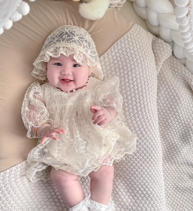 Little Duchess Lace 2-Pieces-Set - Short Sleeves - A0010