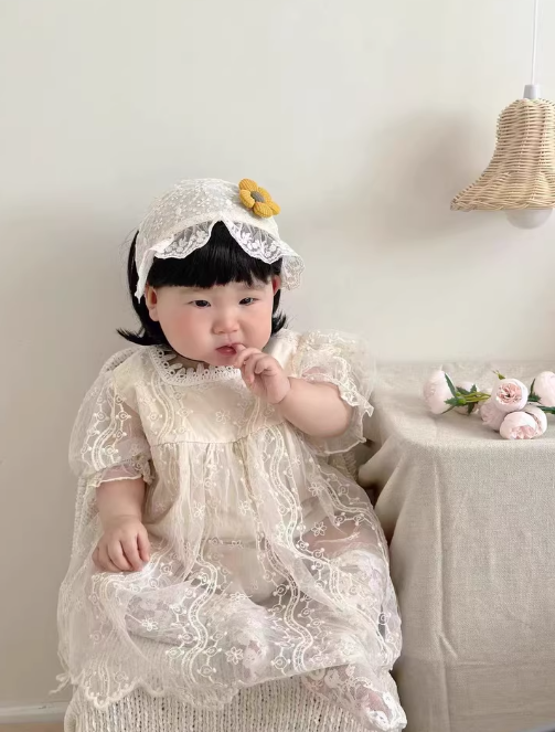 Little Duchess Lace 2-Pieces-Set - Short Sleeves - A0010