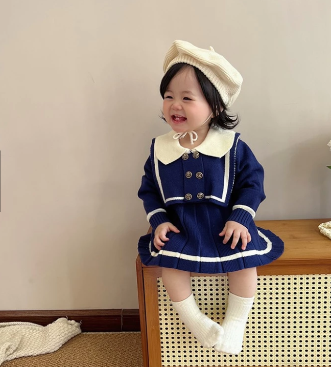 Sailor Collar Knit Dress - A00302