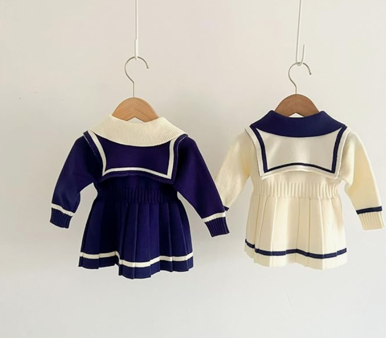 Sailor Collar Knit Dress - A00301