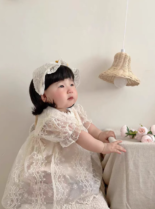 Little Duchess Lace 2-Pieces-Set - Short Sleeves - A0010