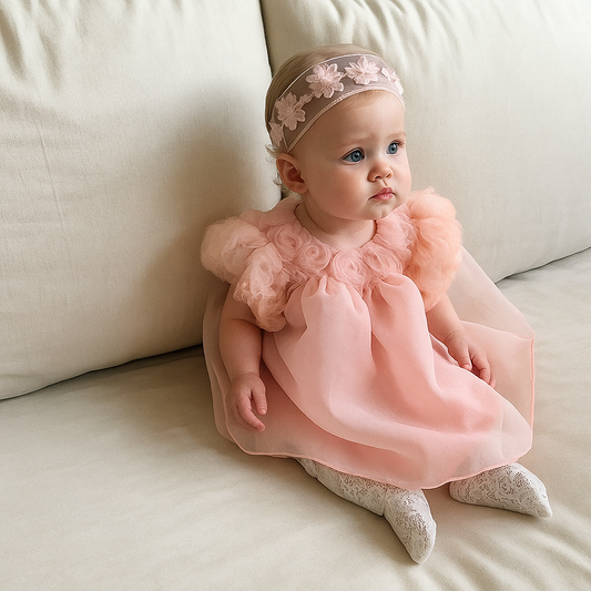 Blossom Party Dress - Peach - A00101