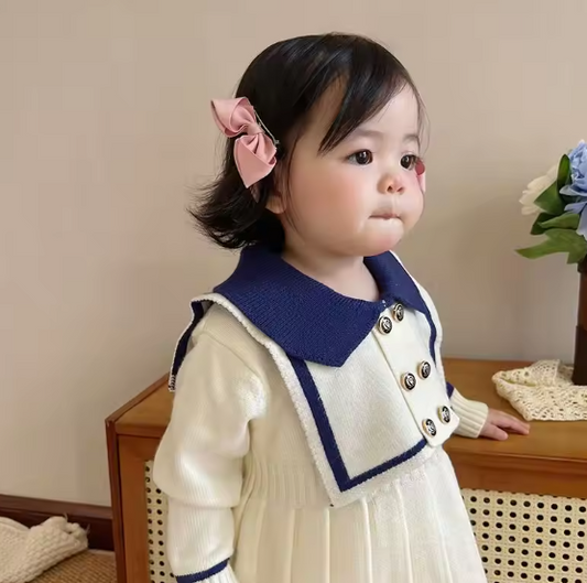 Sailor Collar Knit Dress - A00301